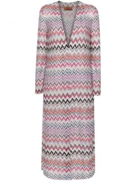 Cardigan Missoni lung roz