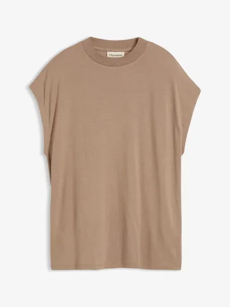 T-shirt z miękkiej brązowa