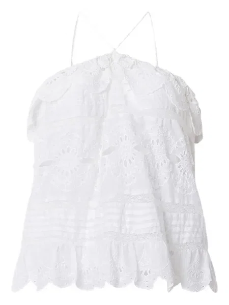 Top Marant Etoile cu volane alb