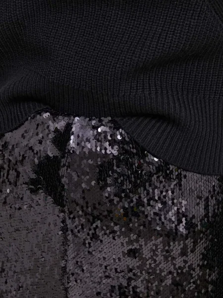 Pantaloni Benetton cu paiete negru