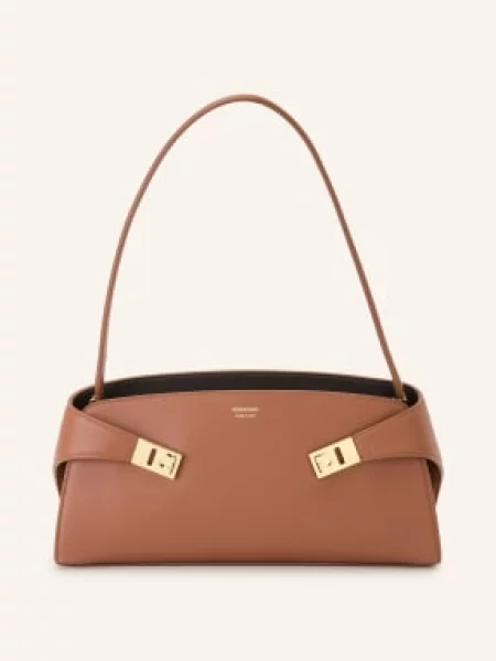 Ferragamo Kabelka Přes Rameno Hug East West / zlatá hnědá