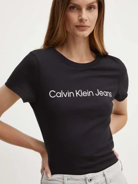 Тениска Calvin Klein Jeans черно