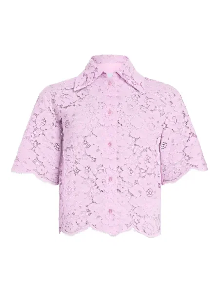 Krótka koszula Patou koronkowa różowa