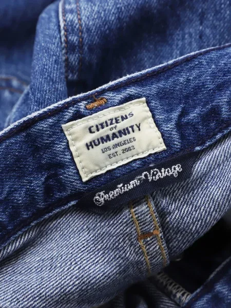 Blugi Citizens Of Humanity cu talie înaltă albastru