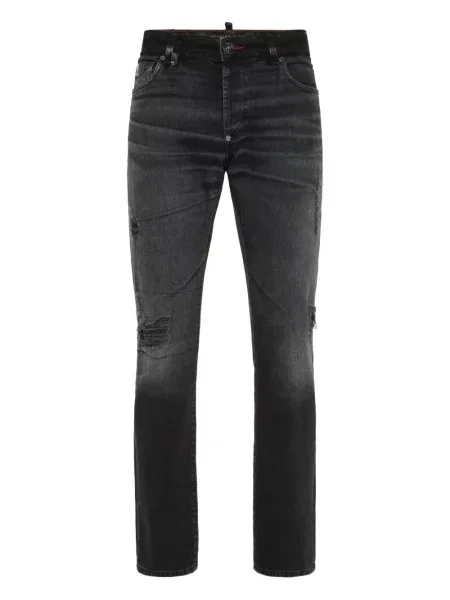 Blugi Philipp Plein zdrențuiți negru