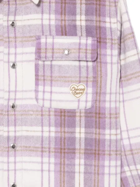 Haftowana koszula :chocoolate w kratkę fioletowa