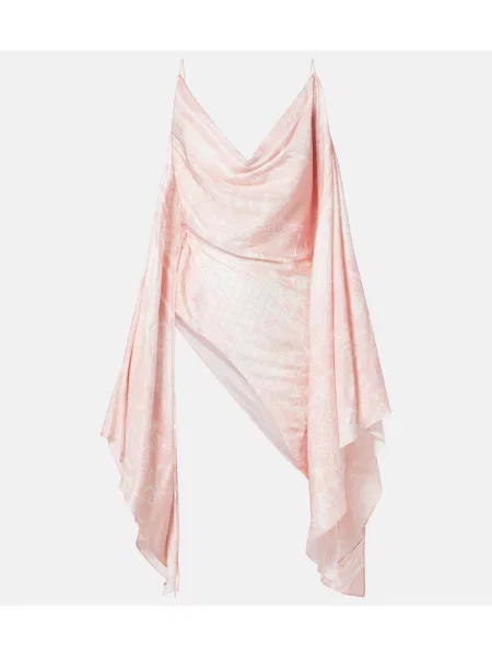 Top Balmain cu imagine asimetric roz