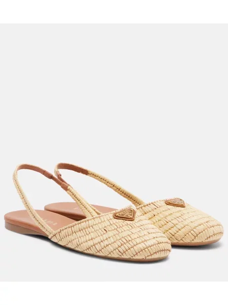 Kvačkanje balerinke Prada z odprtimi petami bež