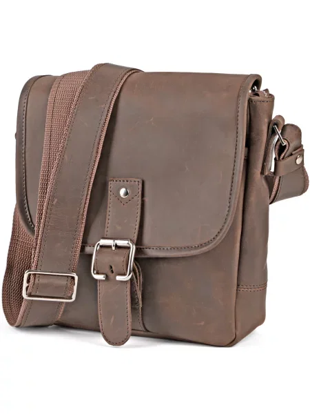 Кожаная сумка кросс-боди Shvigel коричневая