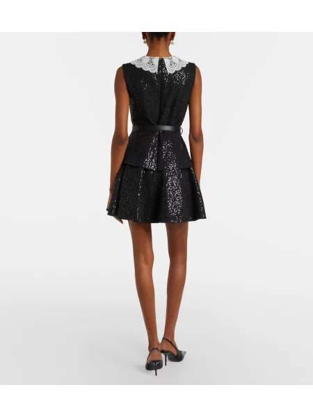 Cu centură rochie Self-portrait negru