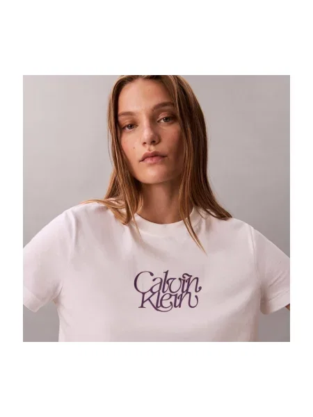 Calvin Klein Jeans Tricou lila alb