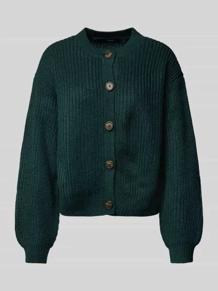 Kurtka z dzianiny o kroju relaxed fit z jednorzędową listwą guzikową model ‘LEA’ Vero Moda