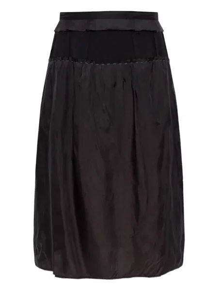 Fustă midi Maison Margiela cu volane până la genunchi negru