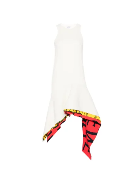 Rochie Loewe tricotate asimetrică alb