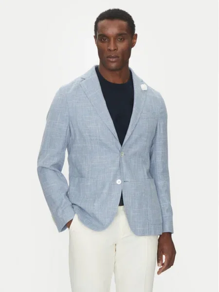 Вълнено сако BOSS синьо