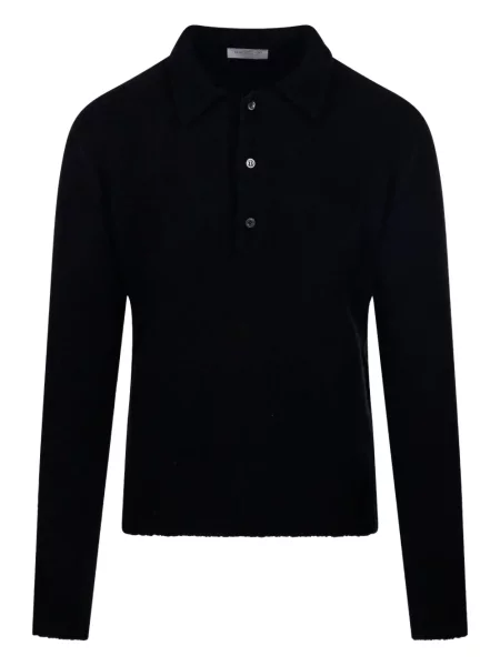 Tricou polo Diana Studio de lână negru