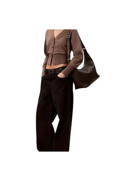 Calvin Klein Kabelka Webbing Strap Md Shoulder Bag Tmavo hnedá