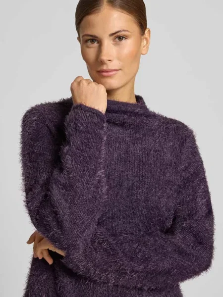 Sweter z dzianiny ze stójką model CAT' Free/quent fioletowy