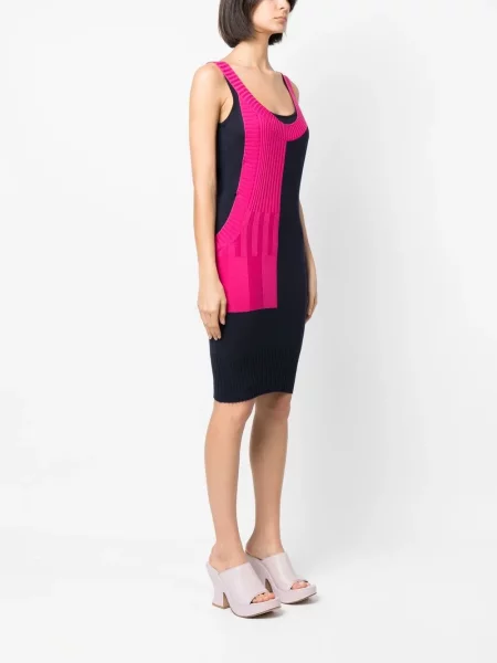Pletené oblekové šaty Christian Dior Pre-owned modré
