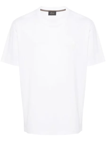 Tricou Brioni cu broderie alb