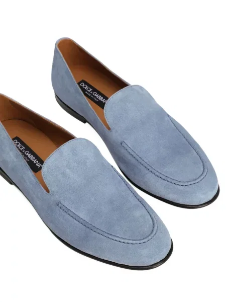 Pantofi loafer Dolce & Gabbana din piele de căprioară slip-on albastru