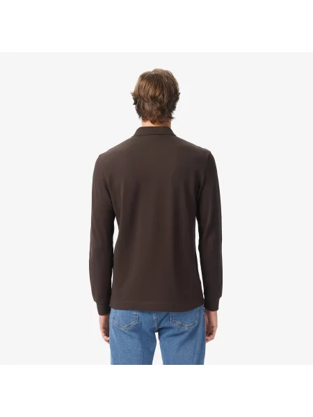 Lacoste Elastyczna Koszulka Polo Paris Regular Fit I Piqué brązowa