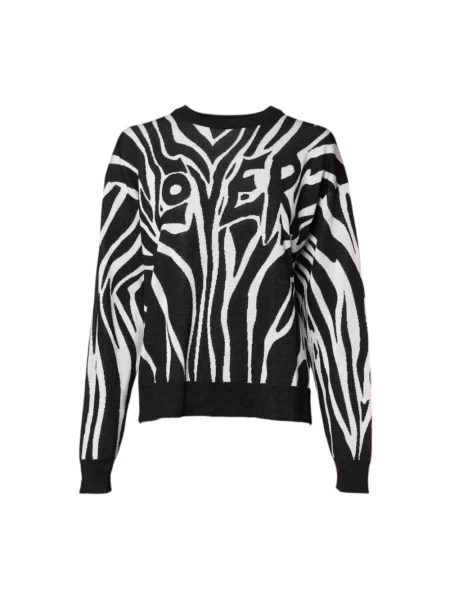 Sweter Dolce And Gabbana z nadrukiem wełniany czarny