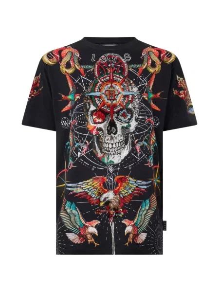 Tricou Philipp Plein cu imagine negru