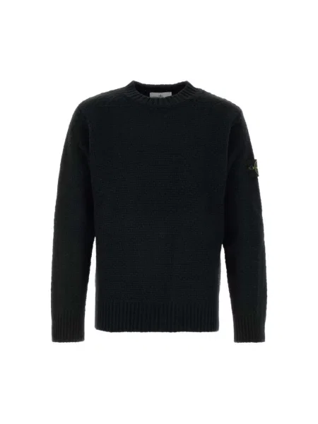 Sweter Stone Island wełniany z kamieniami czarny