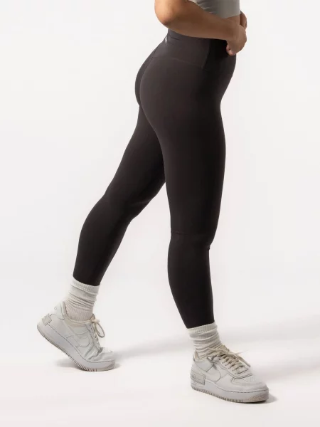 Legginsy na jogę i pilates bez przedniego szwu – czekoladowy brązowe
