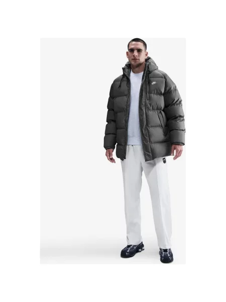 Kurtka z kapturem Nike Sportswear Club Therma-FIT ciemnoszary S szara