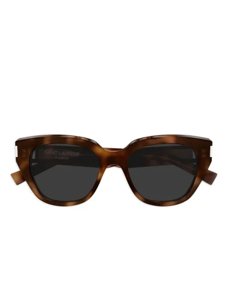 Ochelari de soare Saint Laurent Eyewear cu imprimeu geometric maro