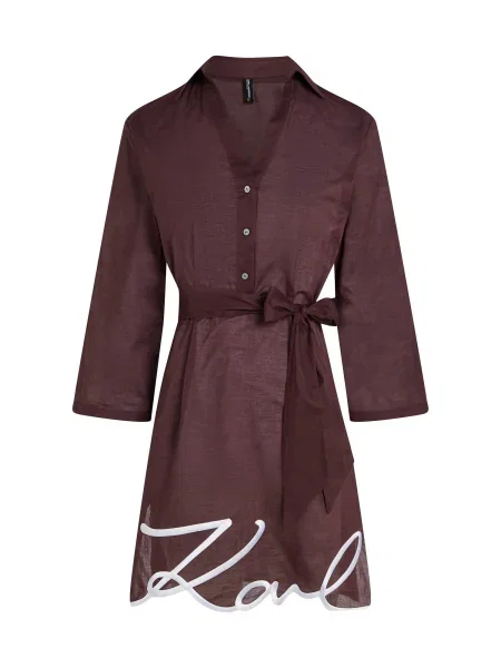 Karl Lagerfeld Rochie de plaja maro închis alb