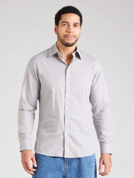 SELECTED HOMME Srajca SLHETHAN rjava / off-bela bela