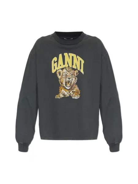 Bluza Ganni z nadrukiem szara