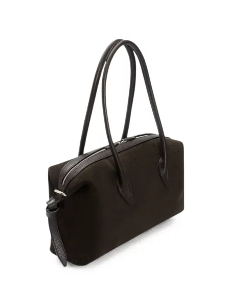 Geantă shopper Yuzefi din piele de căprioară maro