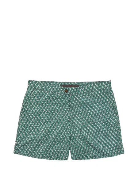 Slip de baie Slowear cu imprimeu geometric verde
