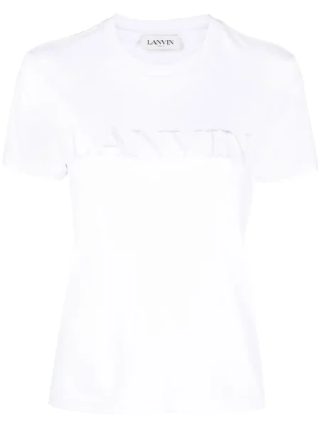 Tricou Lanvin cu broderie alb