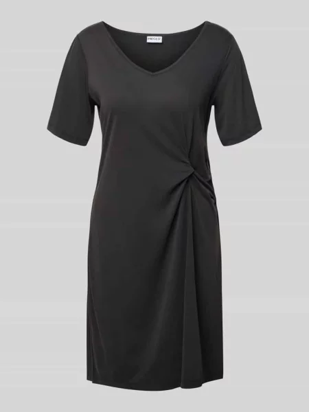 Sukienka casualowa o kroju regular fit z mieszanki model ANORA' Pieces czarna