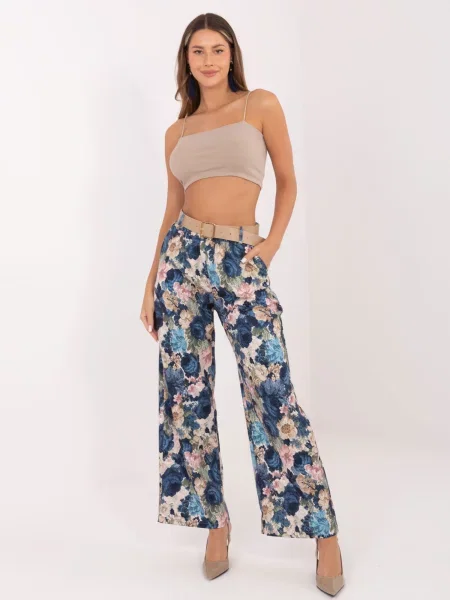 Pantaloni Rue Paris business albastru