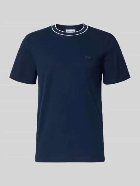 T-shirt o kroju regular fit z mieszanki bawełny Lacoste niebieska