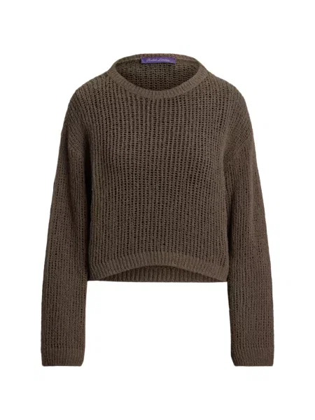 Pulover Ralph Lauren Collection cu decolteu rotund maro
