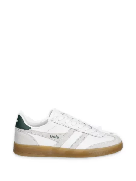 Sneakerși Gola din piele de căprioară alb