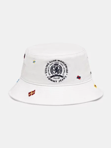Tommy Jeans bucket hat pentru bărbați din alb