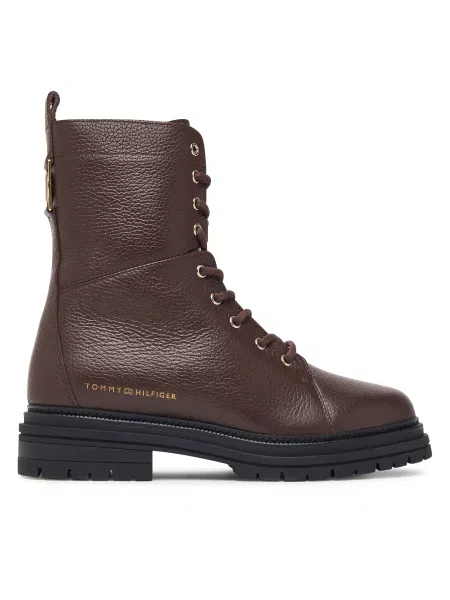 Ghete Tommy Hilfiger Th Emboss Grain Leather Boot maro