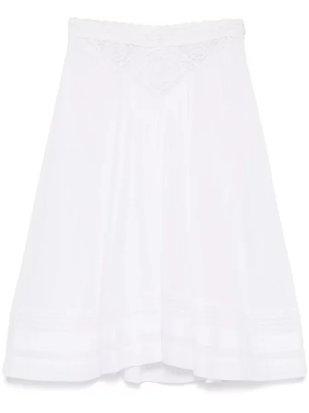 Fustă midi Marant Etoile până la genunchi alb