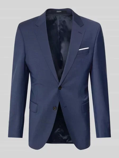 Marynarka na 2 JOOP! Collection;Mieszanka materiałów z dodatkiem wełny;Krój regular fit;Model ‘Herby’;Kołnierz z połami;Brustasza;Zapięcie na guzik;Długość tyłu w rozmiarze 7 granatowa