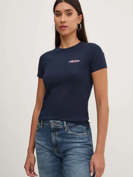 Тениска Guess Jeans тъмносиньо