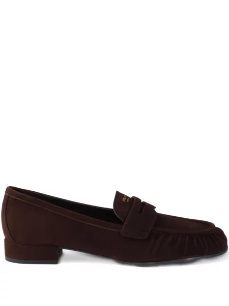 Semišové loafers Prada hnědé