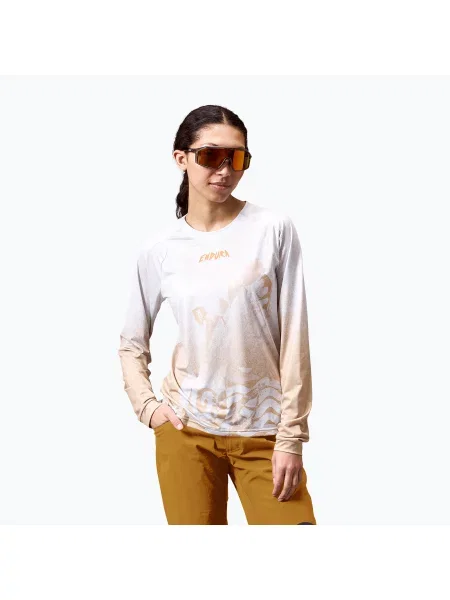 Cyklistické tričko Longsleeve Endura Singletrack Print W aero blue modré